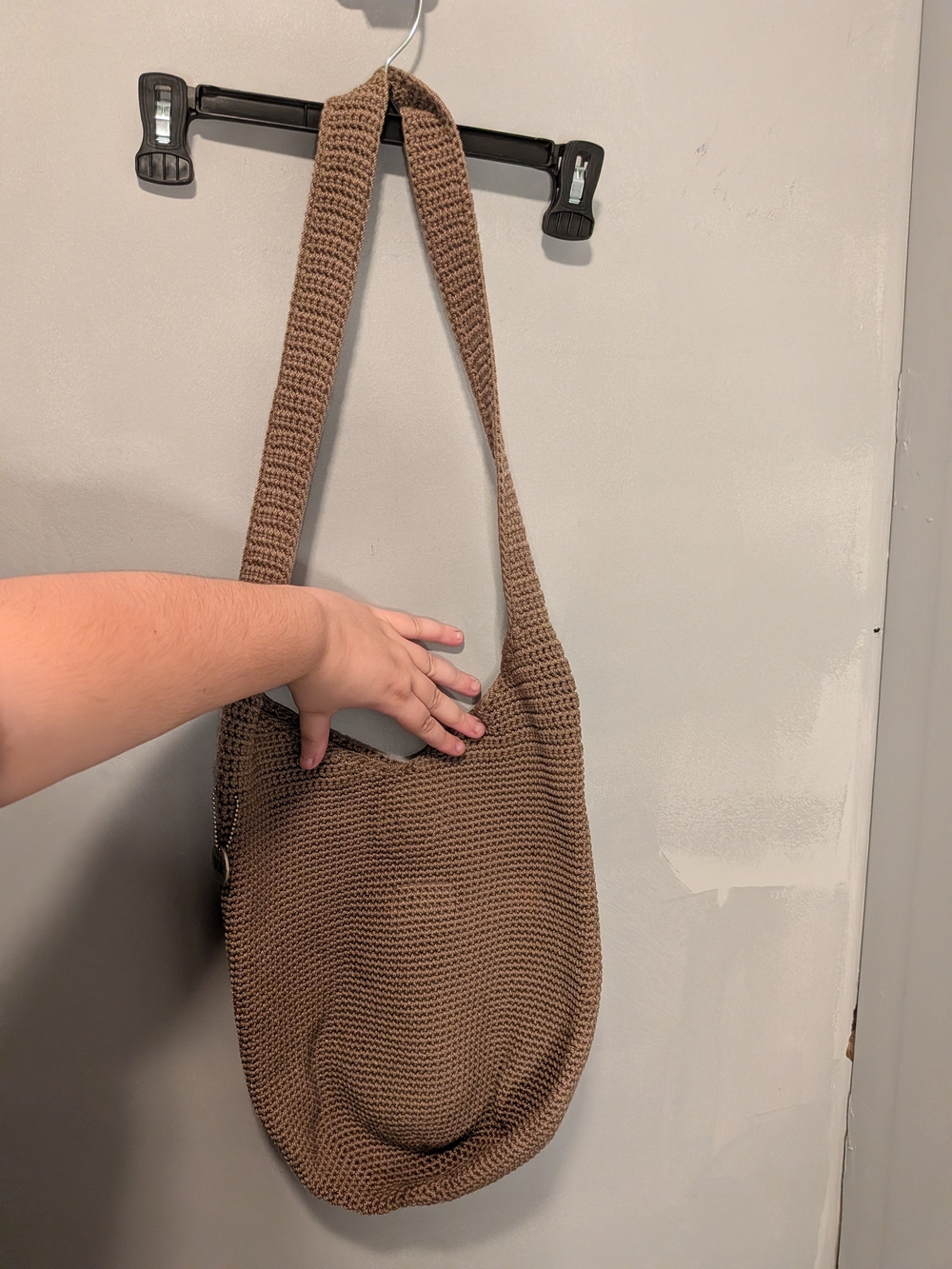The Sak Brown Crocheted Shoulder Bag